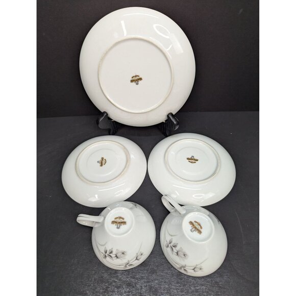 Harmony House Fine China 3504 Harmony Rose 1 Salad Plate and 2 Cups w/Saucers - Picture 8 of 10